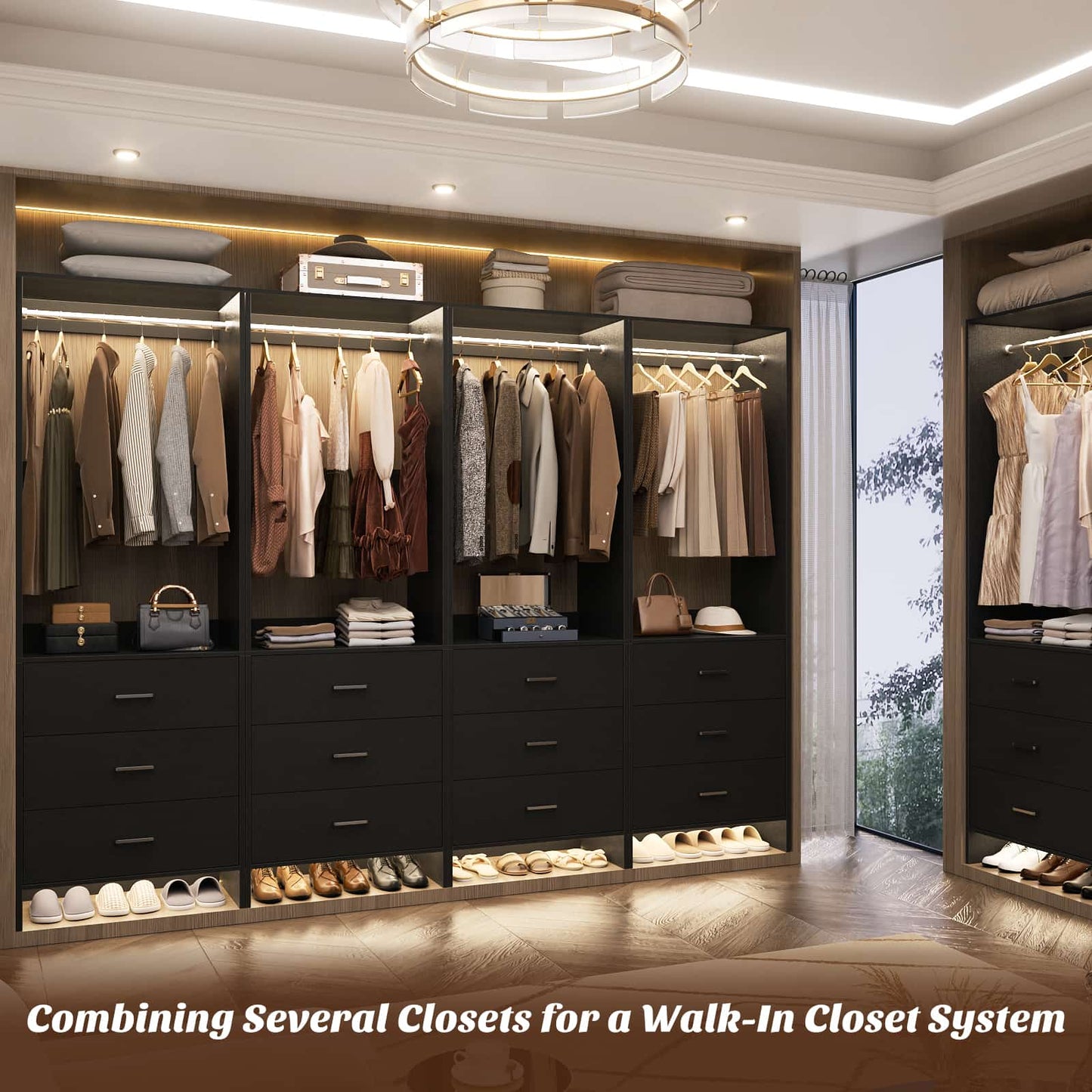 2FT Closet System with Wooden Drawers