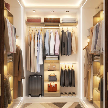 4FT Small Closet System with 4 Closet Rods & 3 Shelves