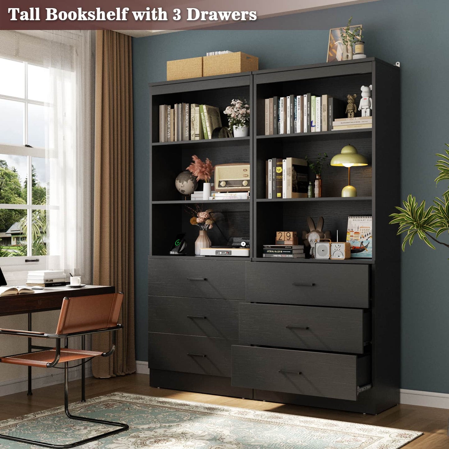 23.6" Closet Organizer System with 3 Wood Drawers