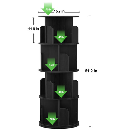 Rotating Bookshelf, 360 Display Corner Bookshelf for Small Space