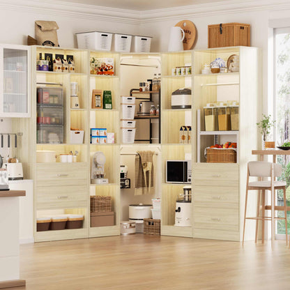Freestanding Closet System with 3 Sets, 87.2" Closet Organizer System , Reversible L Shaped Walk-in Closets,