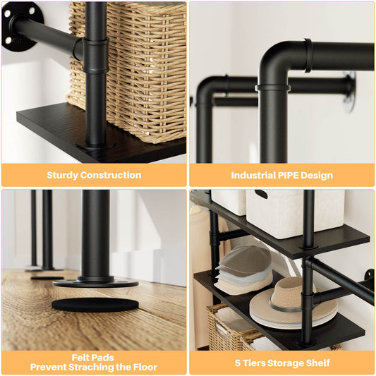 Industrial Pipe Clothing Rack