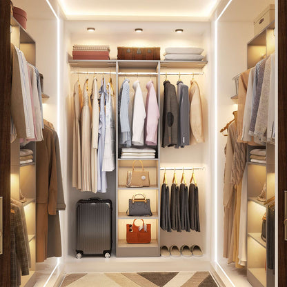 4FT Small Closet System with 4 Closet Rods & 3 Shelves