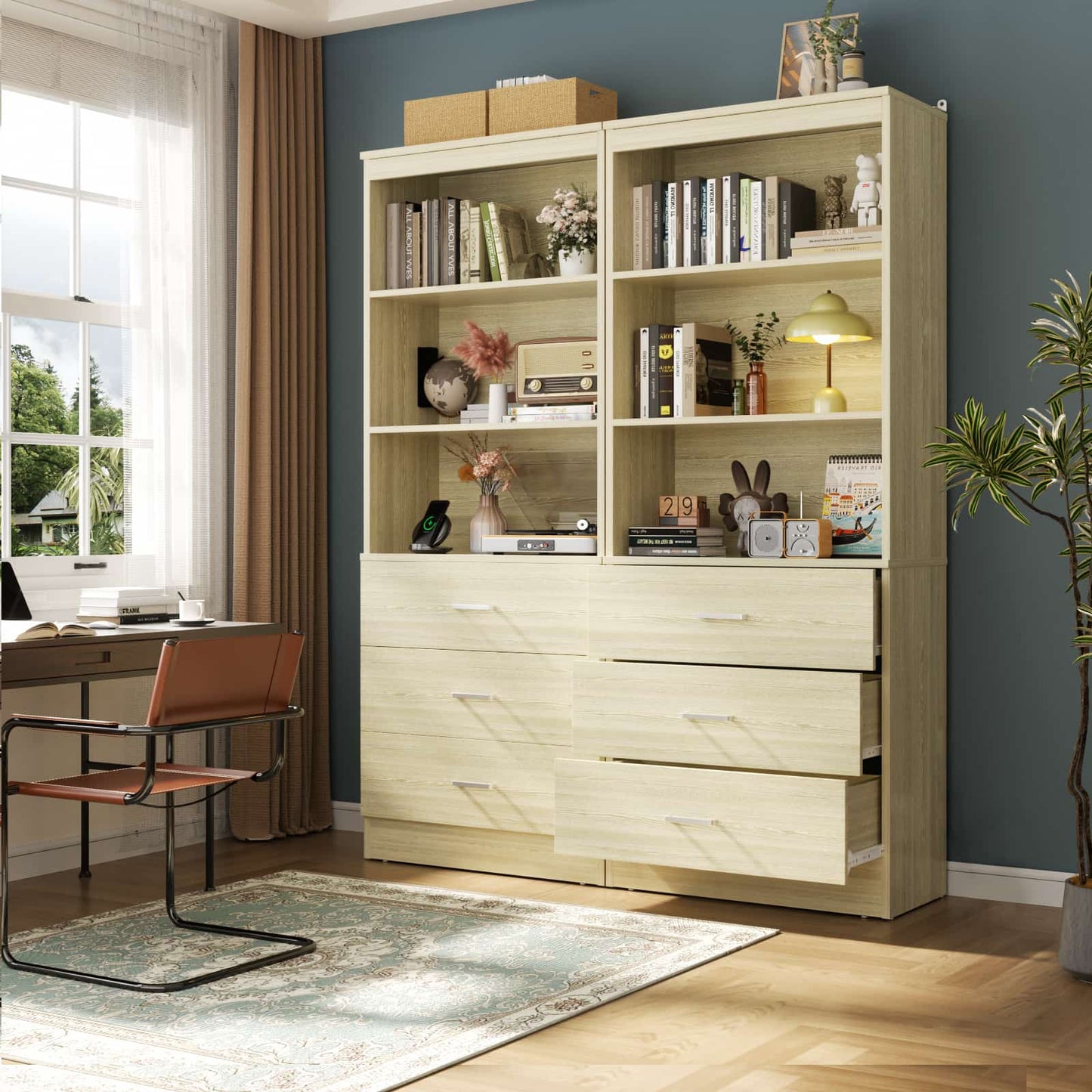 23.6" Closet Organizer System with 3 Wood Drawers