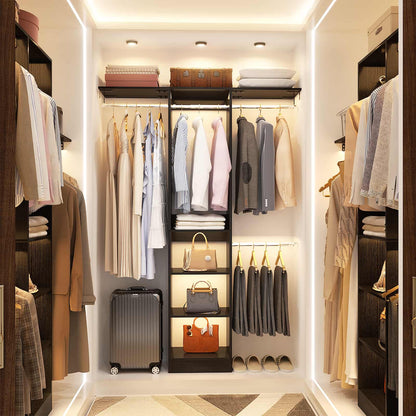 4FT Small Closet System with 4 Closet Rods & 3 Shelves