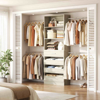 4-9 Ft Adjustable Wooden Closet Organizer System