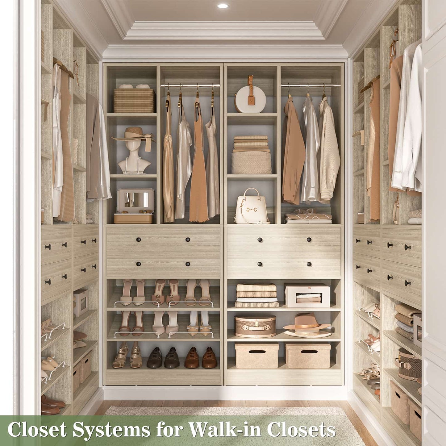28-Inch Closet Organizer Tower – Free Standing Wardrobe Storage Unit with Drawers and Shelves, Closets System