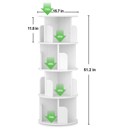 Rotating Bookshelf, 360 Display Corner Bookshelf for Small Space
