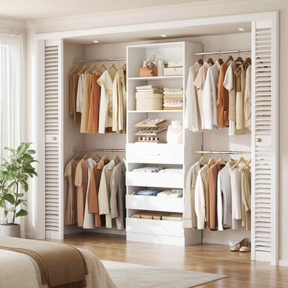 4-9 Ft Adjustable Wooden Closet Organizer System
