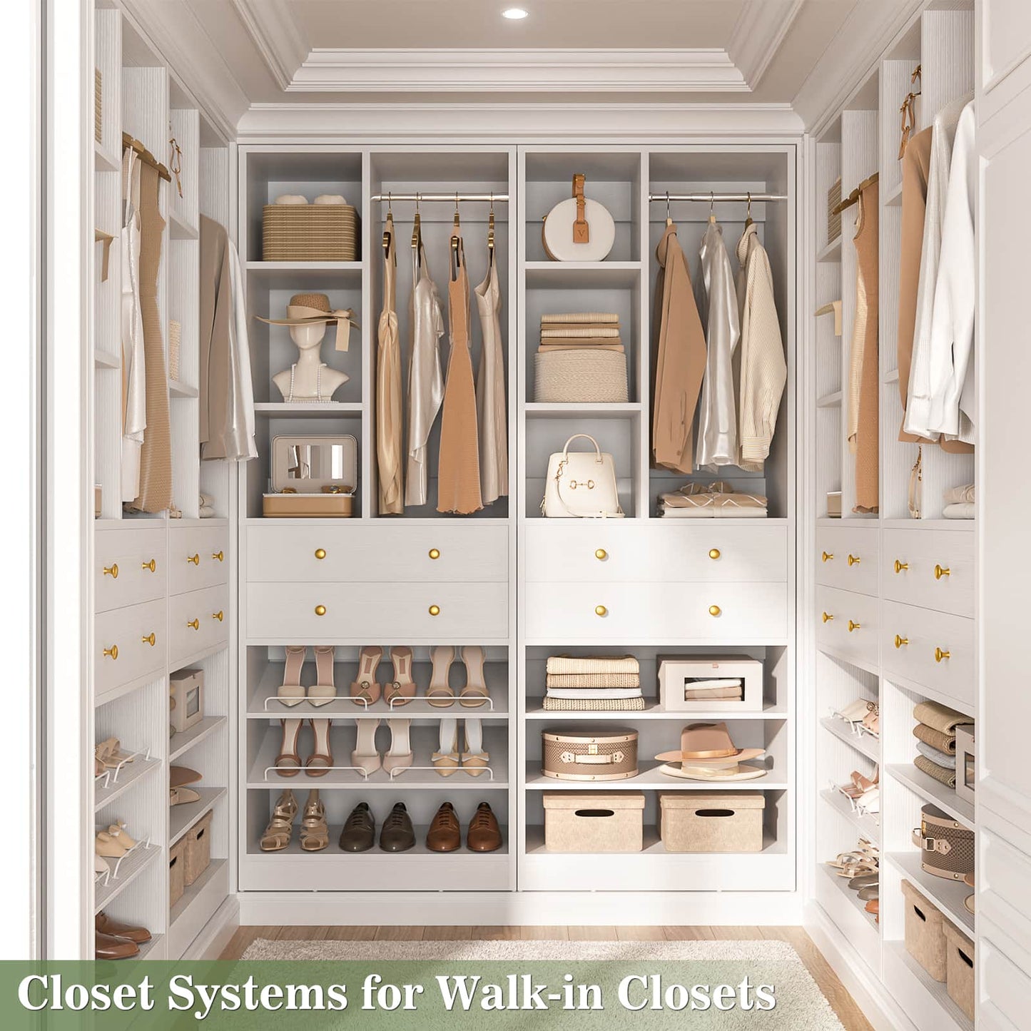 7 FT (84") Free Standing Closet Organizer System - Heavy Duty Wardrobe Tower with Drawers & Shelves