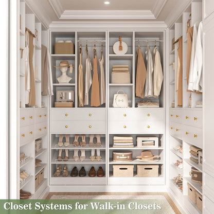 7 FT (84") Free Standing Closet Organizer System - Heavy Duty Wardrobe Tower with Drawers & Shelves