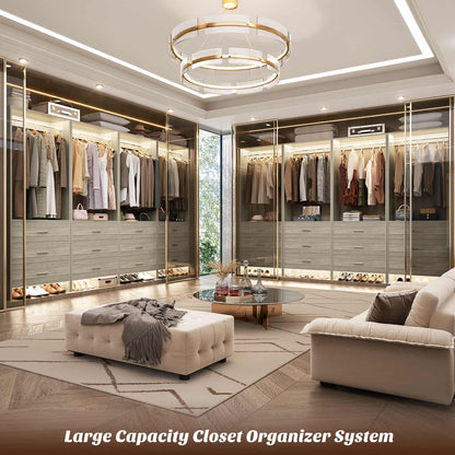 8FT Closet System with Wooden Drawers