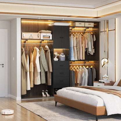 96 '' Closet Organizer System with Wood Drawers and Doors