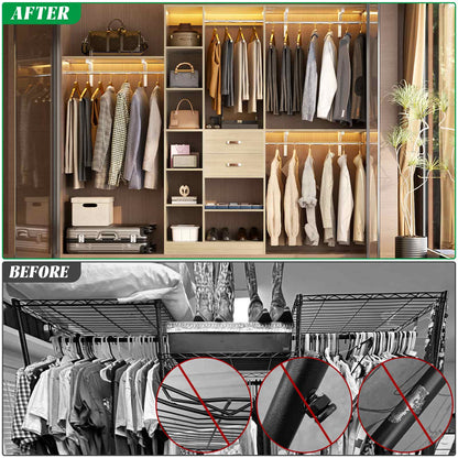 8FT Closet Organizer System with Wood Drawers
