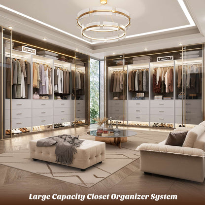 8FT Closet System with Wooden Drawers
