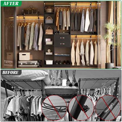 8FT Closet Organizer System with Wood Drawers