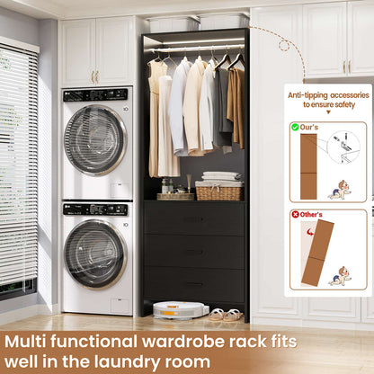 2FT Closet System with Wooden Drawers