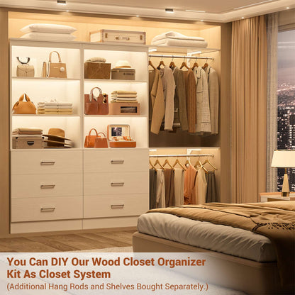 23.6" Closet Organizer System with 3 Wood Drawers