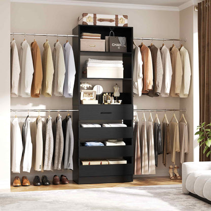 4-9 Ft Adjustable Wooden Closet Organizer System