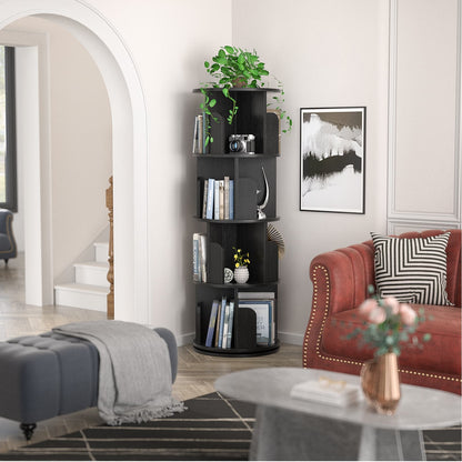 Rotating Bookshelf, 360 Display Corner Bookshelf for Small Space