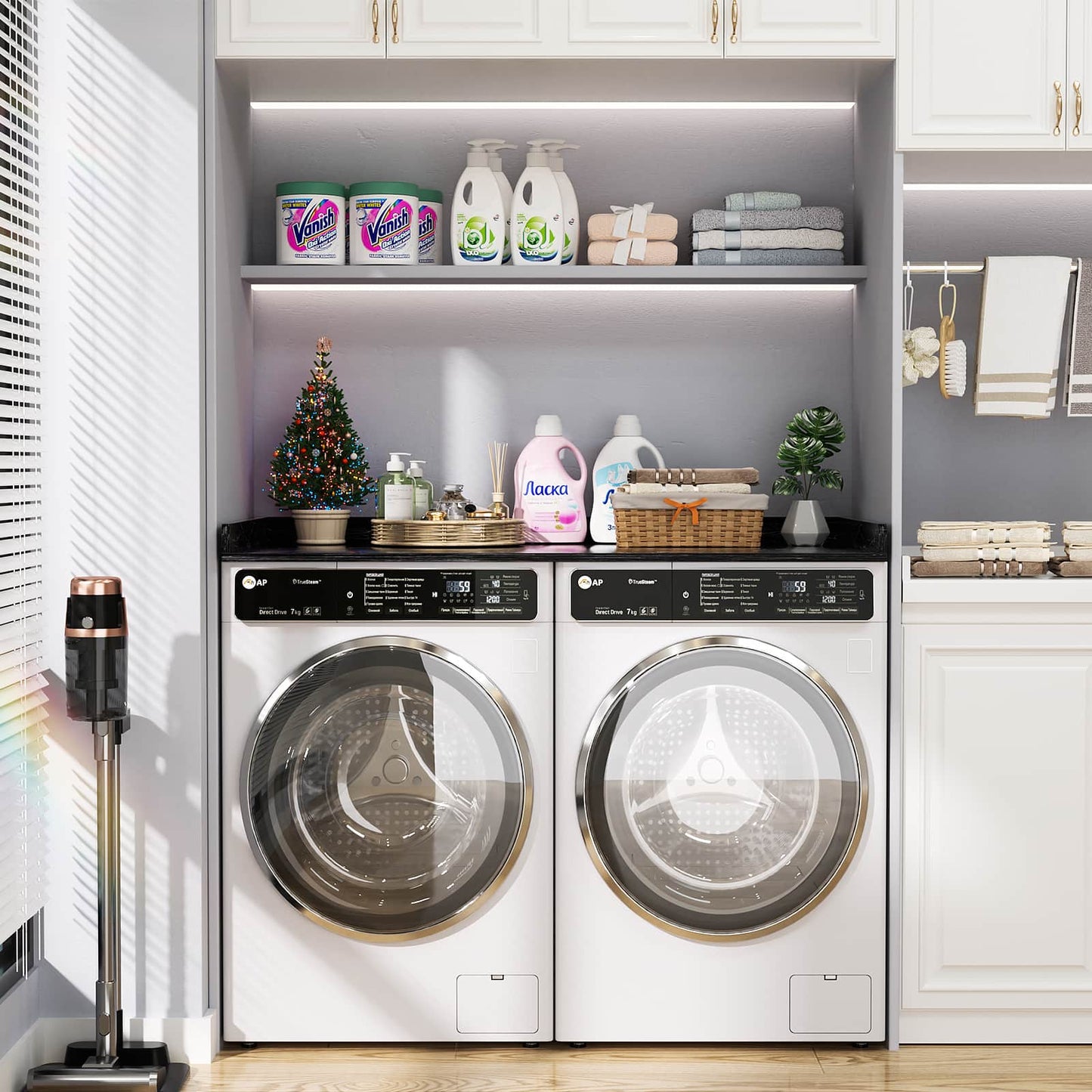 Washer and Dryer Countertop, Laundry Room Organization with Non-Slip Pads