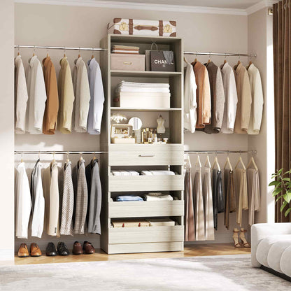 4-9 Ft Adjustable Wooden Closet Organizer System