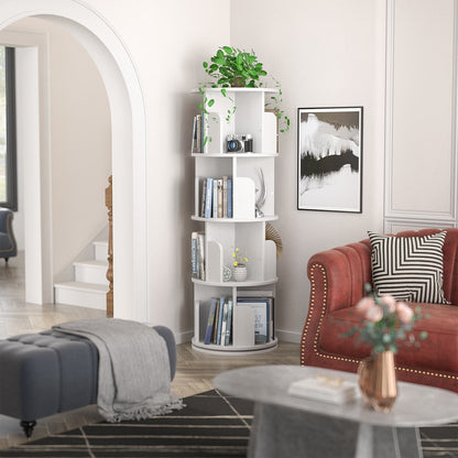 Rotating Bookshelf, 360 Display Corner Bookshelf for Small Space