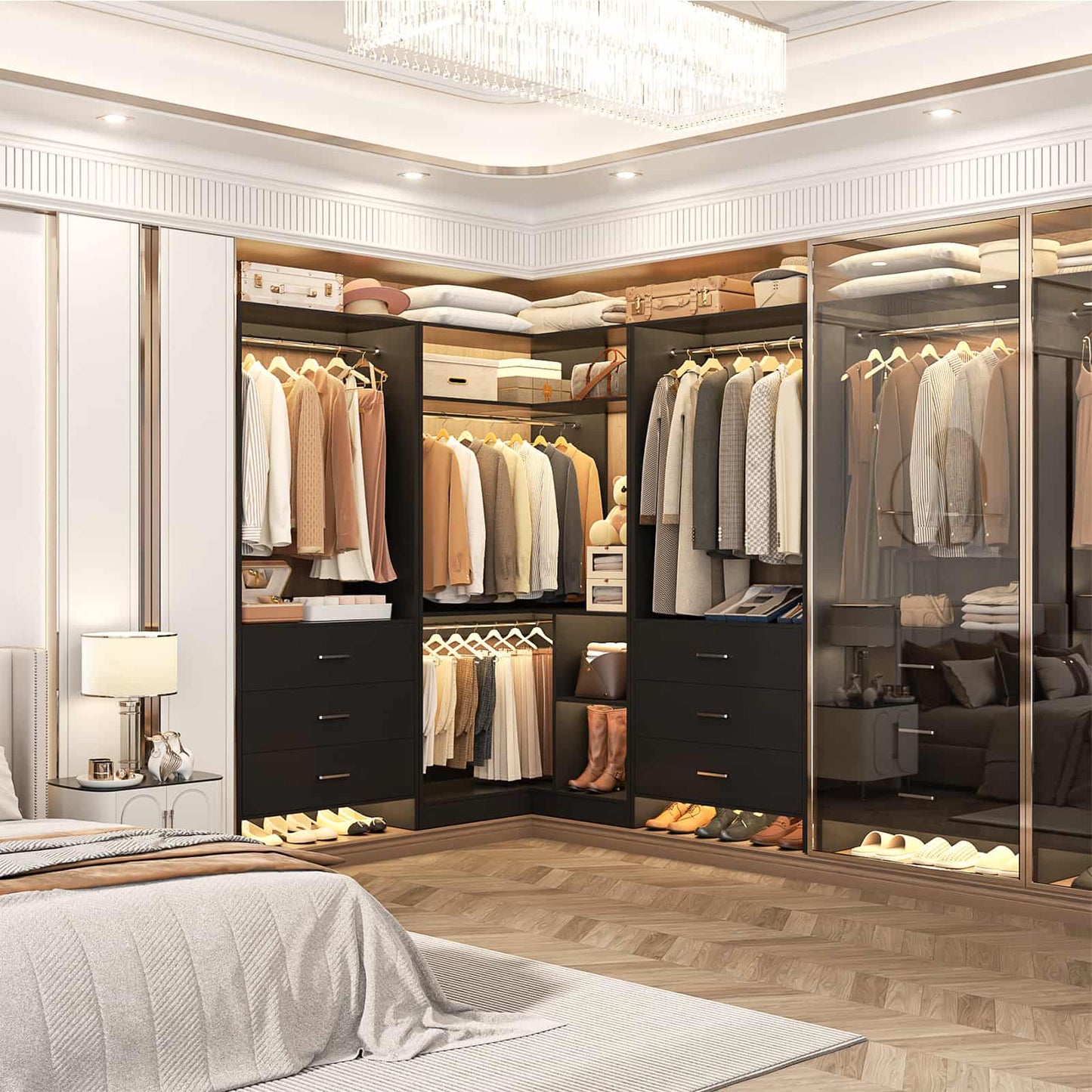 4FT Closet System with Wooden Drawers