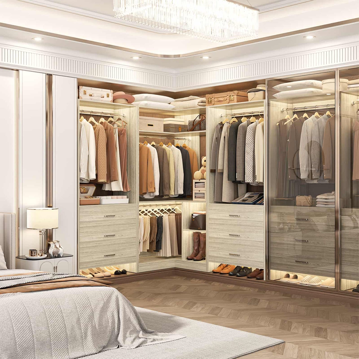4FT Closet System with Wooden Drawers