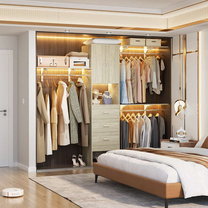 96 '' Closet Organizer System with Wood Drawers and Doors