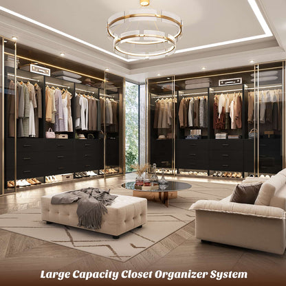 8FT Closet System with Wooden Drawers