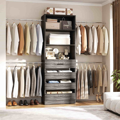 4-9 Ft Adjustable Wooden Closet Organizer System