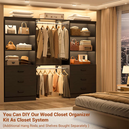 47.2" Closet Organizer System with 6 Wood Drawers