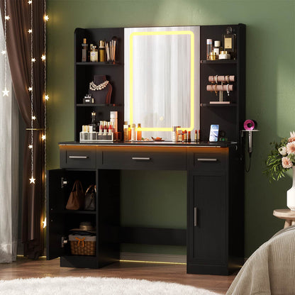 Makeup Vanity Desk with Mirror and Lights 3 Colors