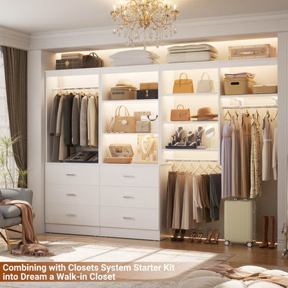 23.6" Closet Organizer System with 3 Wood Drawers