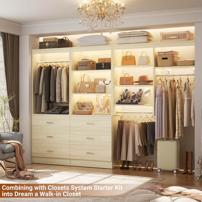 23.6" Closet Organizer System with 3 Wood Drawers