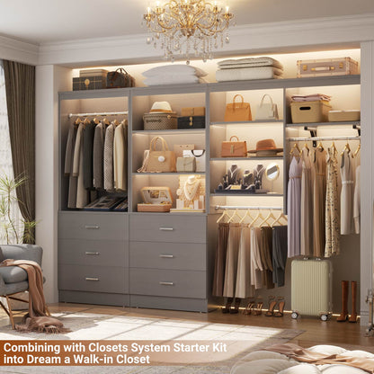 23.6" Closet Organizer System with 3 Wood Drawers