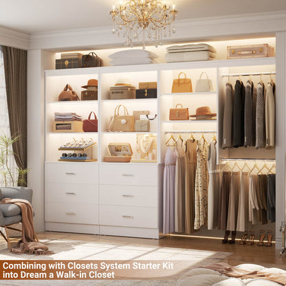 47.2" Closet Organizer System with 6 Wood Drawers