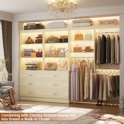47.2" Closet Organizer System with 6 Wood Drawers