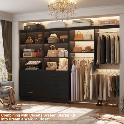 47.2" Closet Organizer System with 6 Wood Drawers