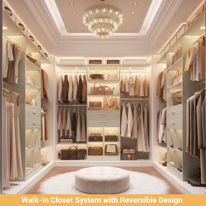 5FT Small Closet System, Baby Closet Organizer System with Wooden Drawers
