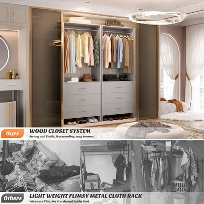 2FT Closet System with Wooden Drawers
