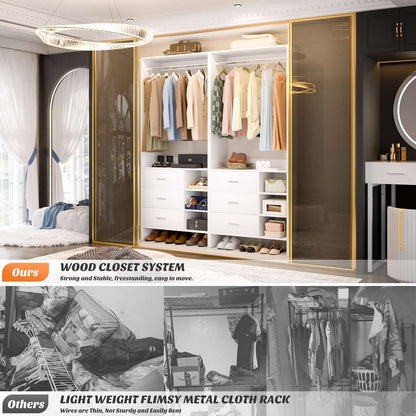 2.5FT Closet System with Wooden Drawers