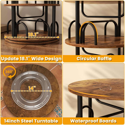 6 Tier Rotating Bookshelf Tower, Revolving Bookcase