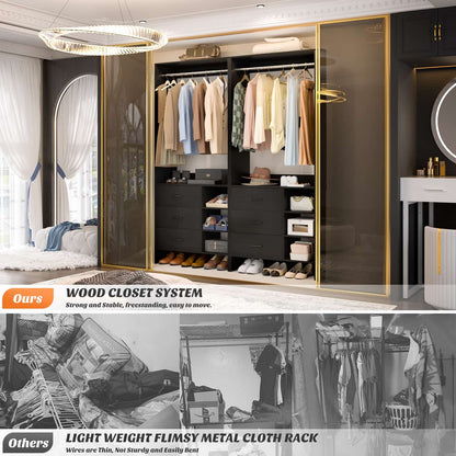 2.5FT Closet System with Wooden Drawers