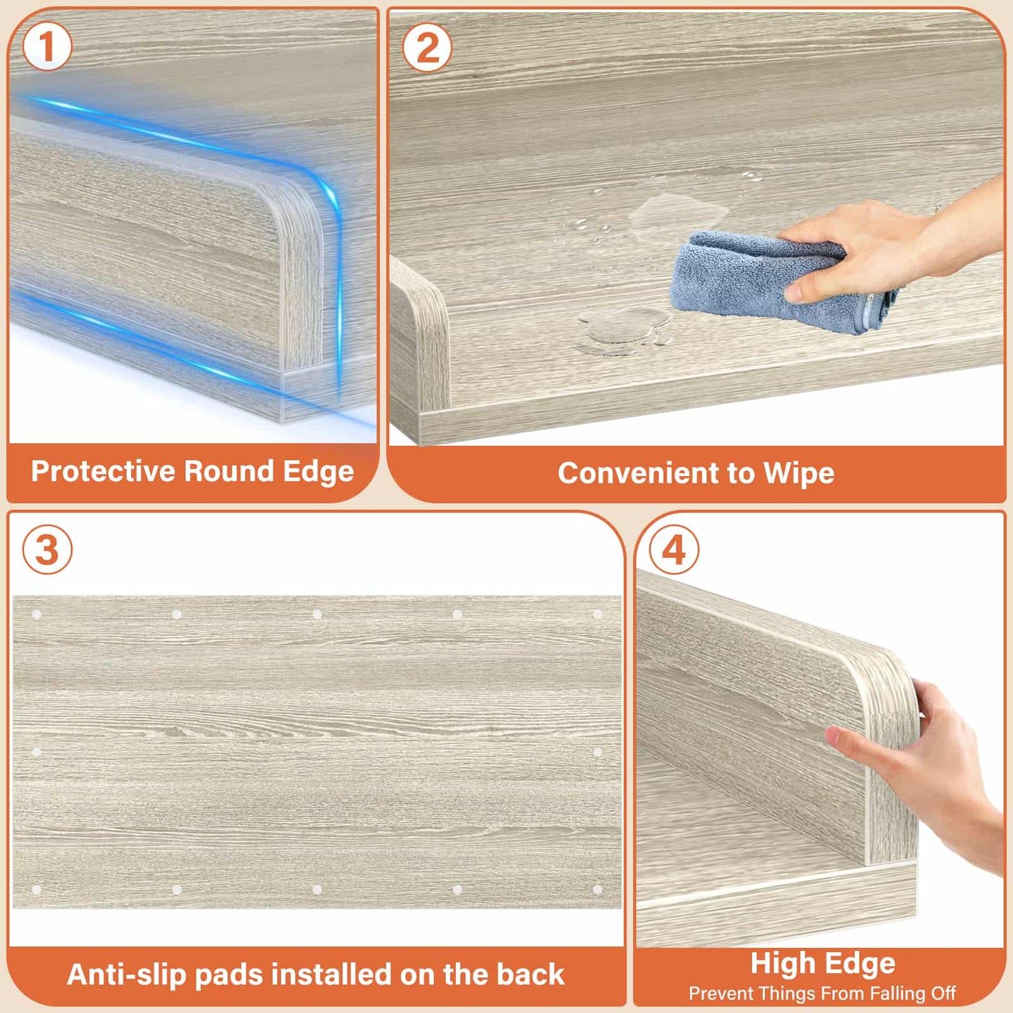 Washer and Dryer Countertop, Laundry Room Organization with Non-Slip Pads