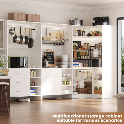 Closet System with 6 Drawers, 4 Hanging Rods & Corner Tower