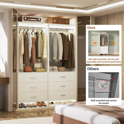 4FT Closet System with Wooden Drawers