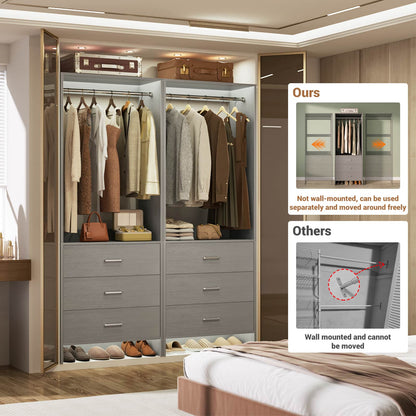 4FT Closet System with Wooden Drawers