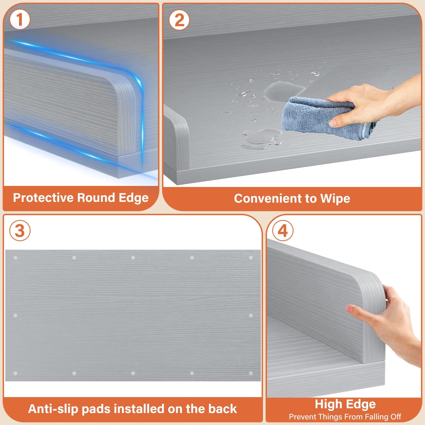 Washer and Dryer Countertop, Laundry Room Organization with Non-Slip Pads